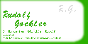 rudolf gockler business card